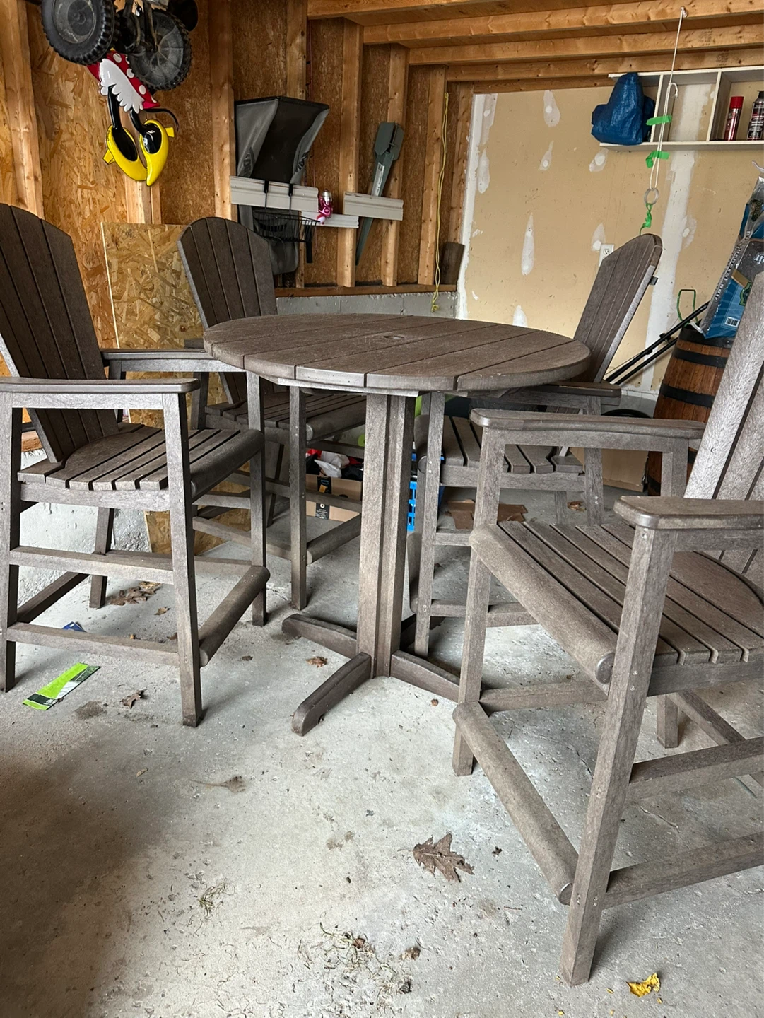Composite Outdoor Bar Height Table and 4 Chairs Set - photo 2