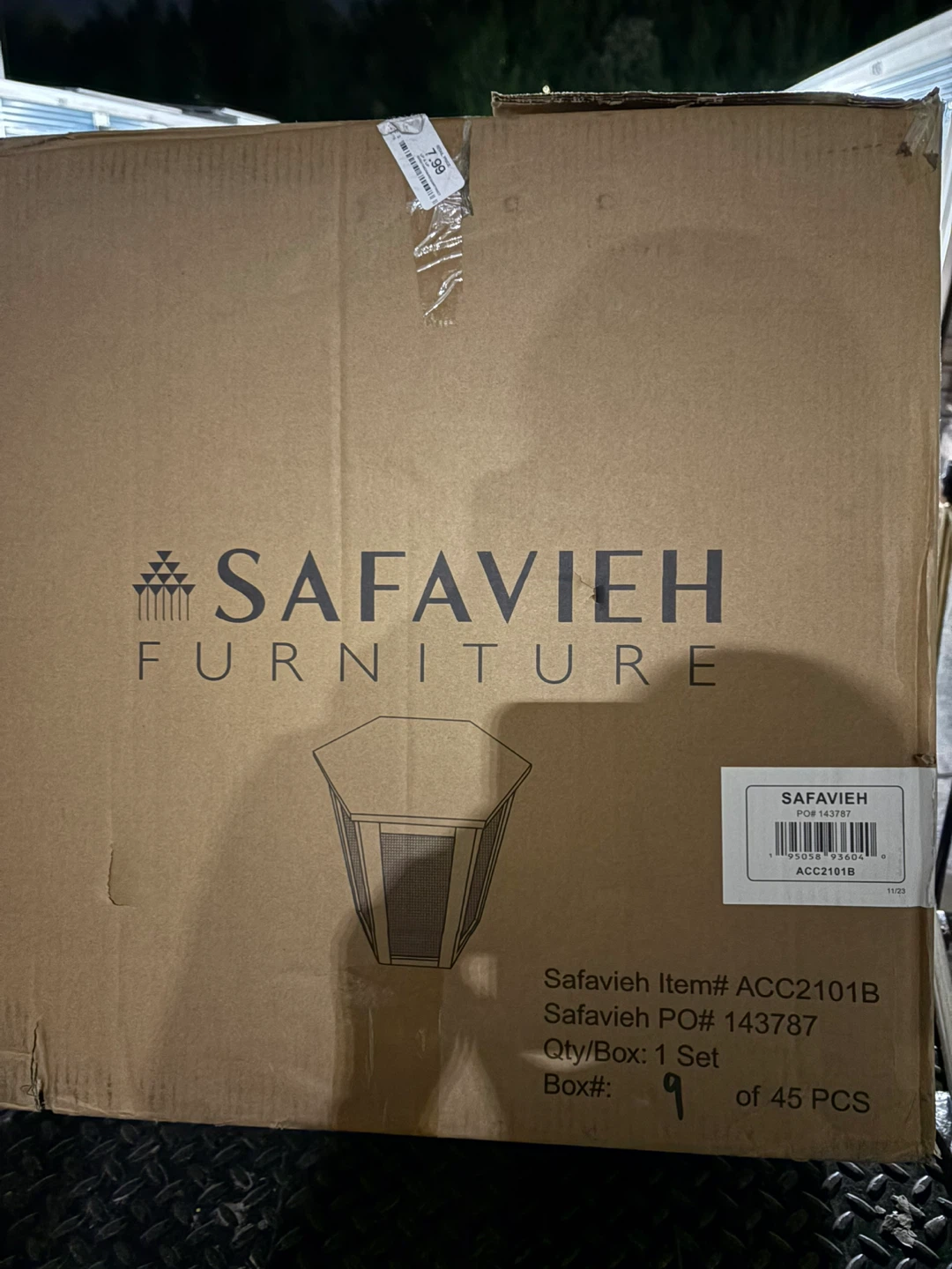 Safavieh Lazelir Hexagon Cane Accent Table - Natural - photo 4