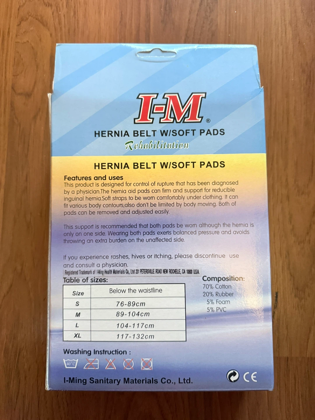 I-M Hernia Belt w/Soft Pads - Size L for Men - photo 2