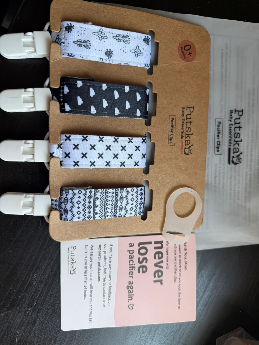Putska Baby Essentials Pacifier Clips (4-Pack)