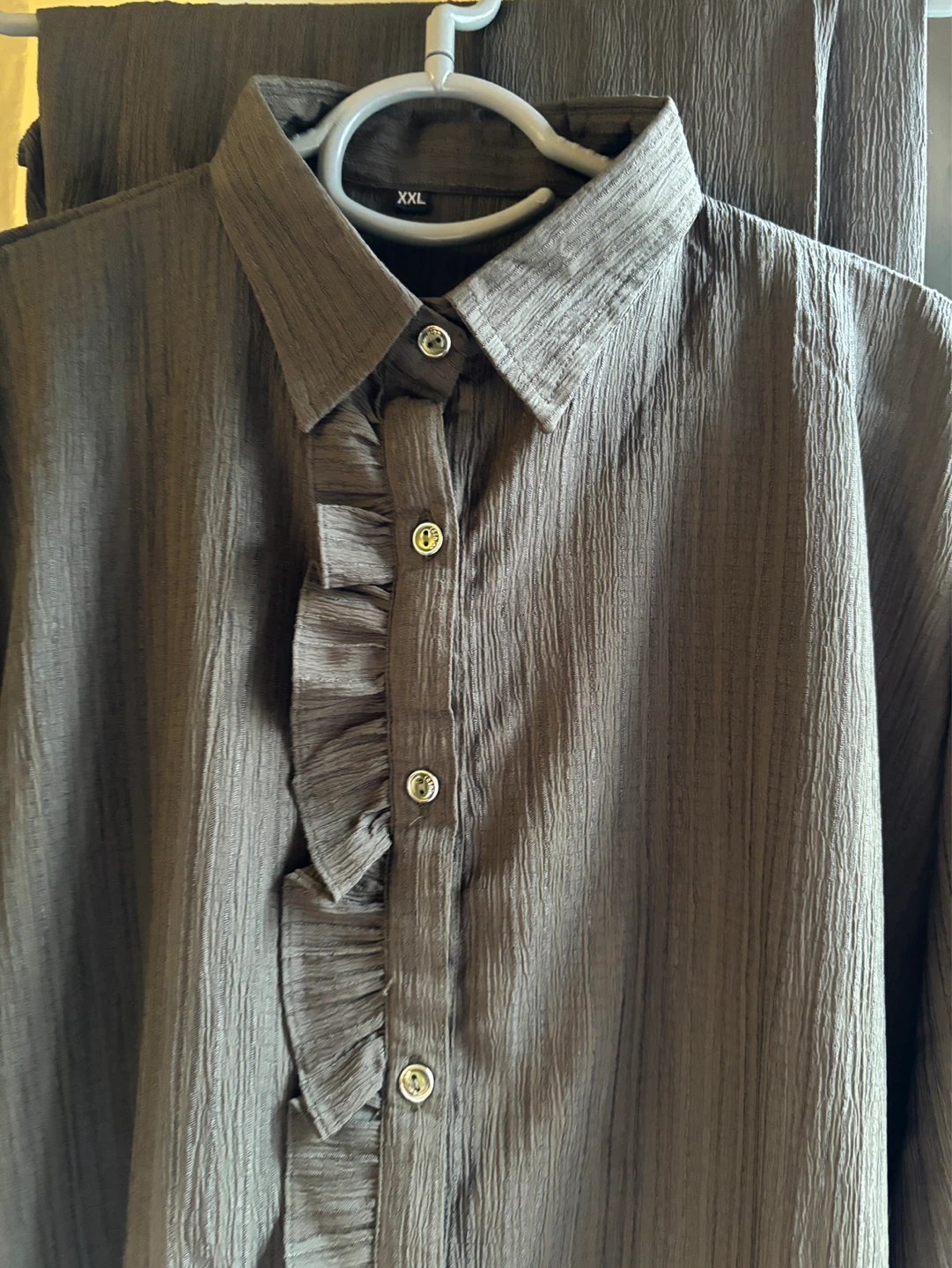 Women's Ruffle Front Blouse - XXL