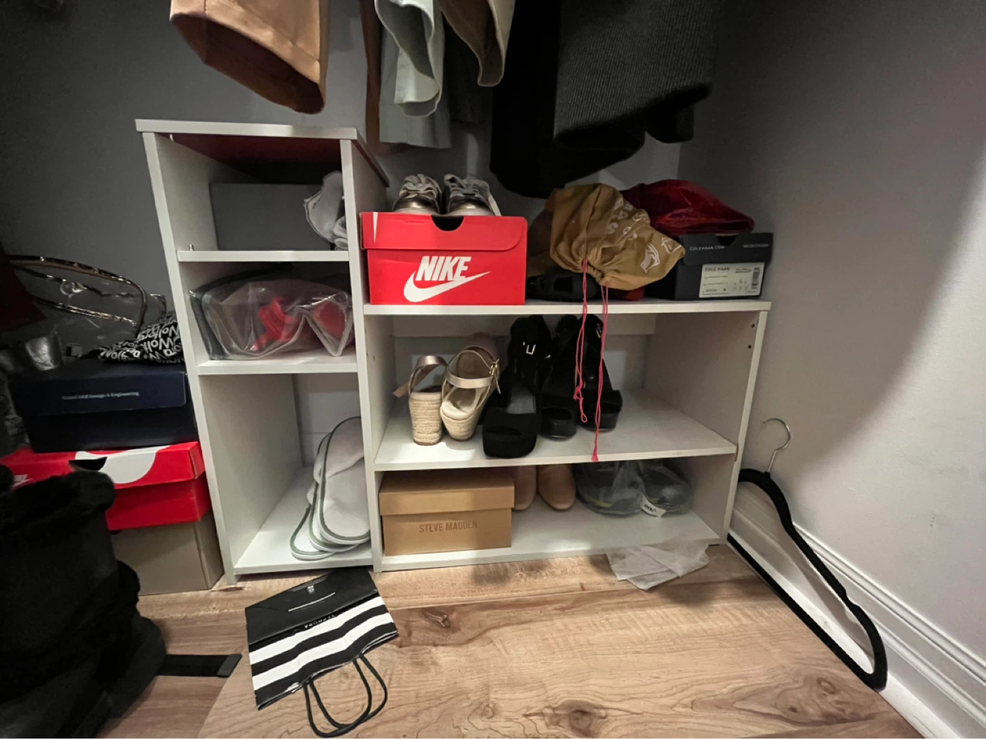White 4-Shelf Shoe Rack