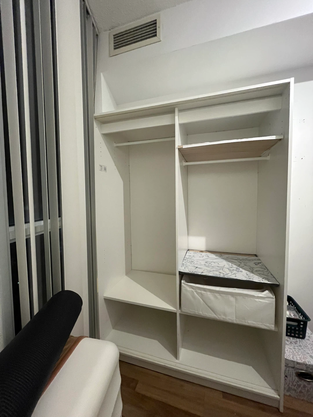 White Wardrobe with Shelves and Drawer - photo 2