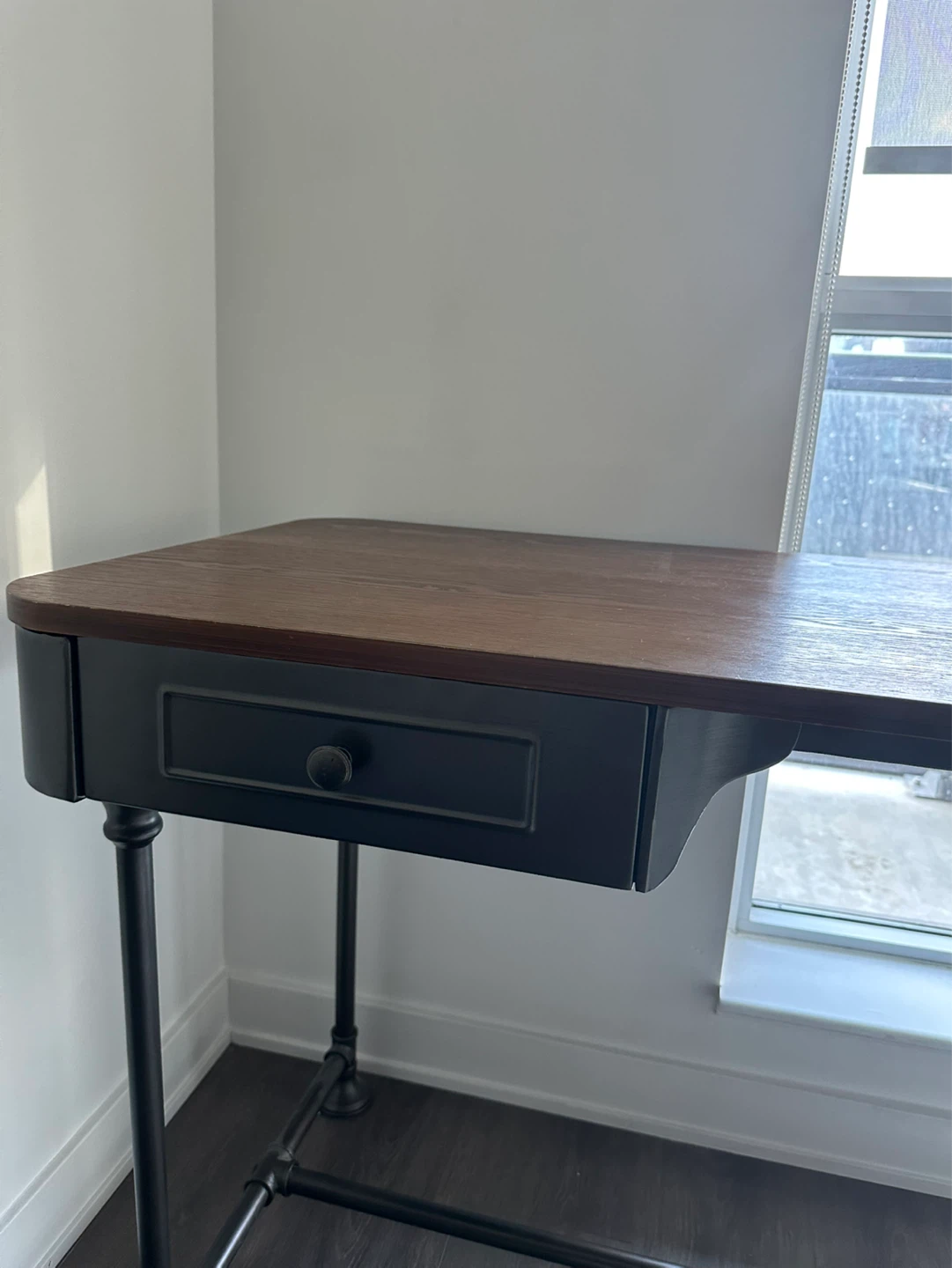 Desk with two drawers (Eggleston Metal Base Writing Desk) - photo 3
