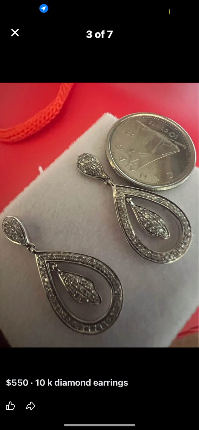 10k Diamond Drop Earrings and Ring Set - photo 2