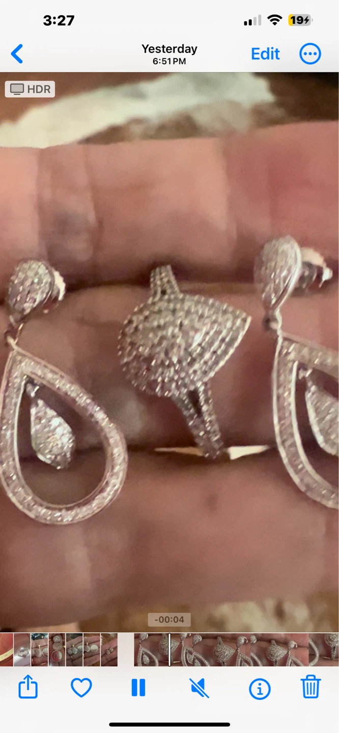 10k Diamond Drop Earrings and Ring Set - photo 3