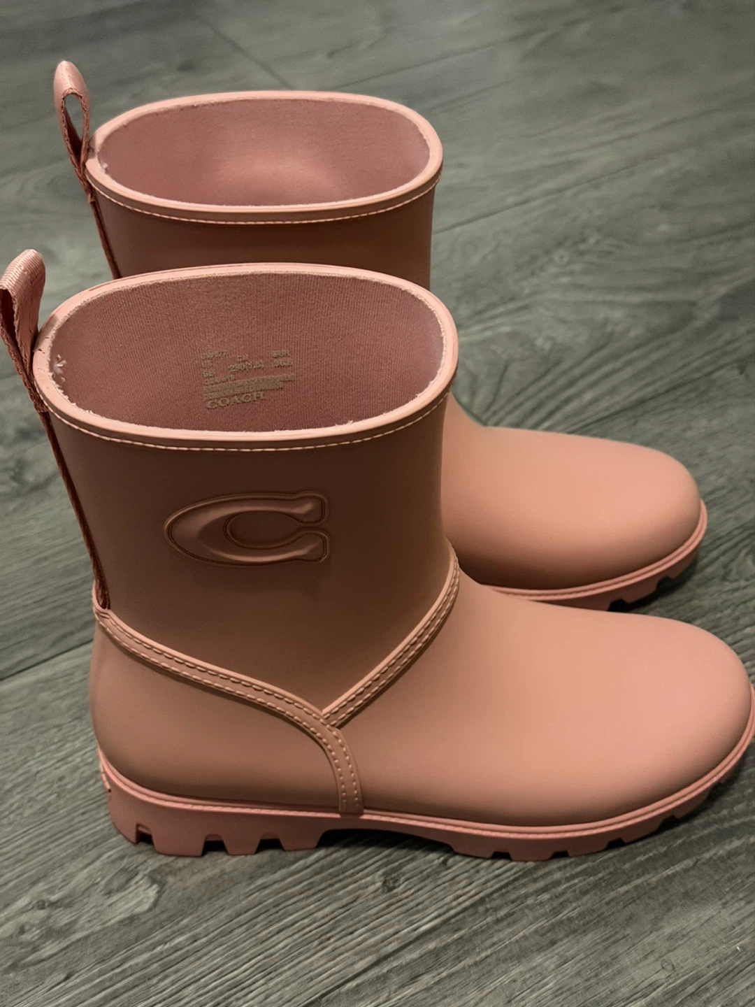 Coach Pink Rubber Rain Boots - Women's Size 7 - photo 2