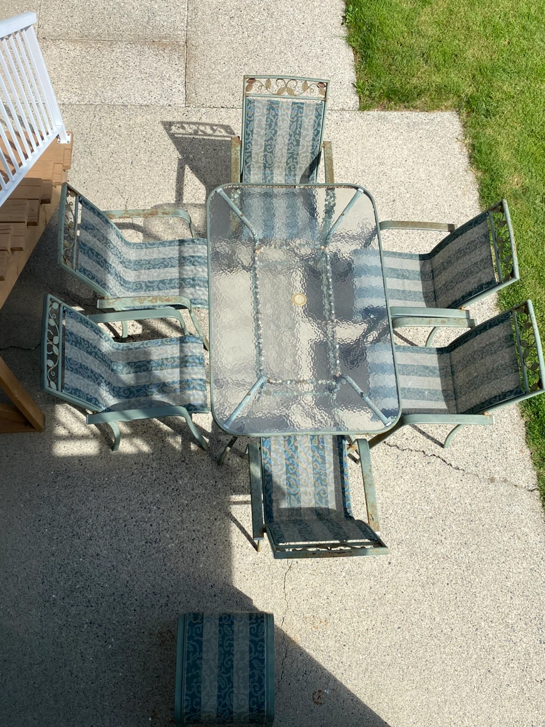 Glass Top Patio Dining Set with 6 Chairs - photo 5