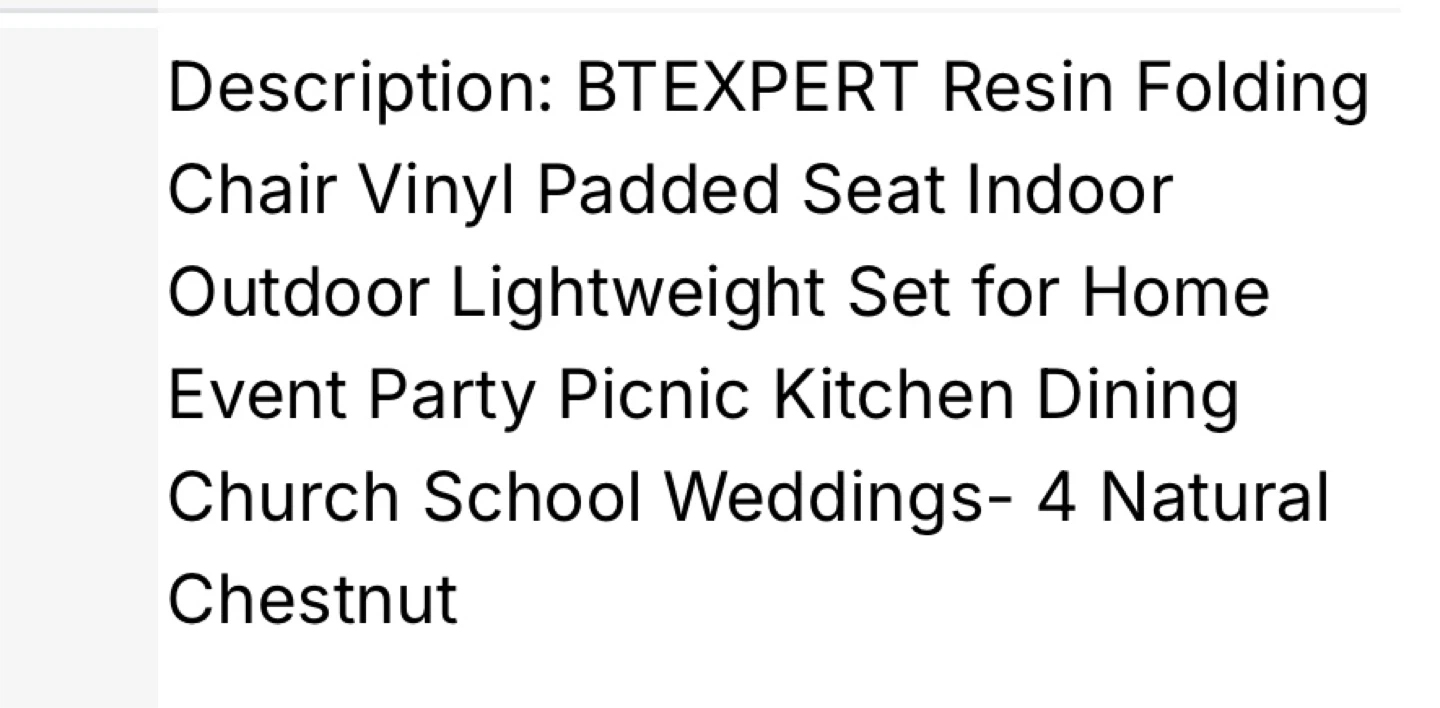 BTEXPERT Resin Folding Chairs - Set of 4 - photo 3