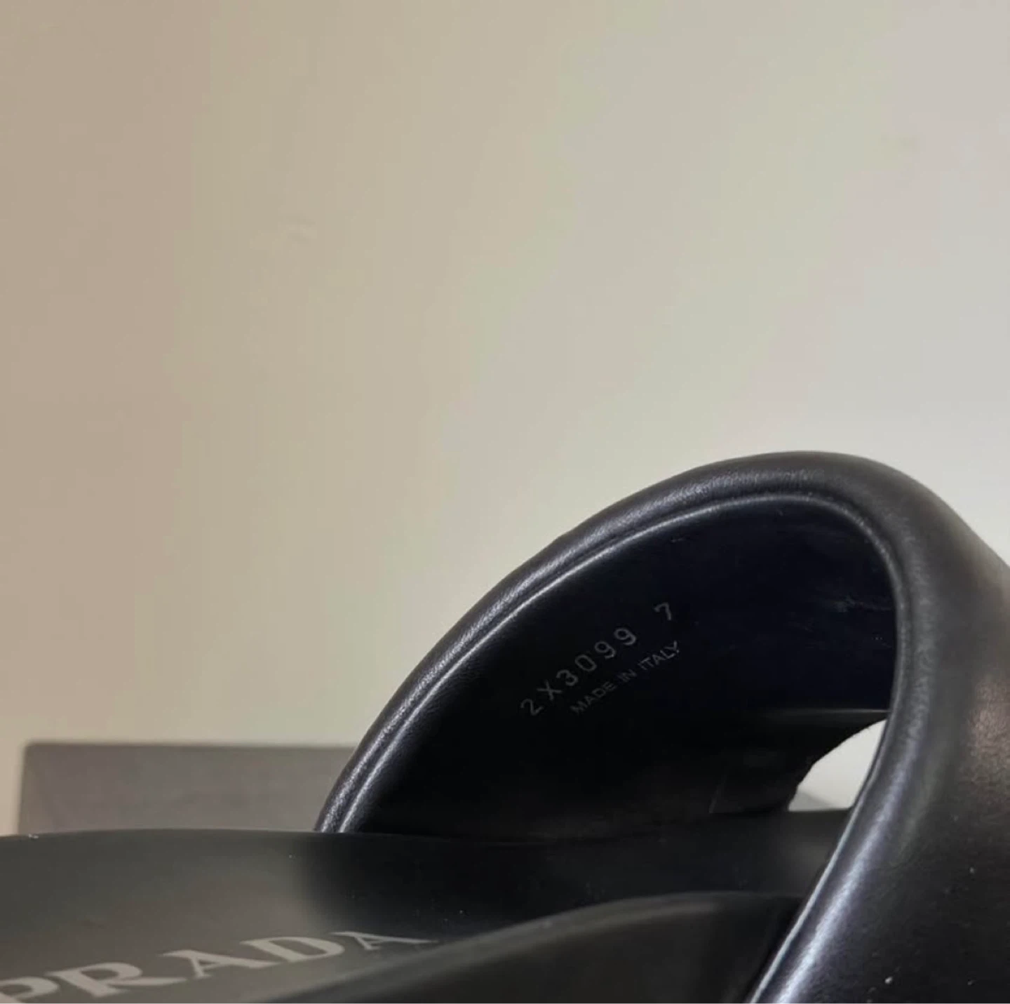 Prada Black Leather Slides - Size 7 - photo 3