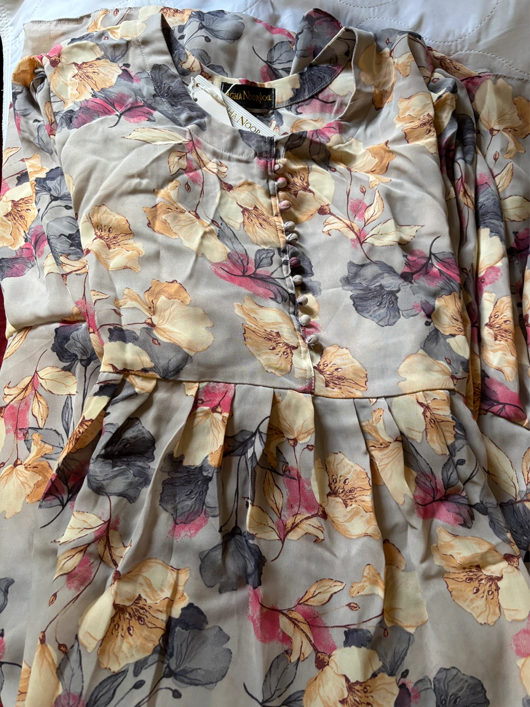 Agha Noor Floral Print Dress