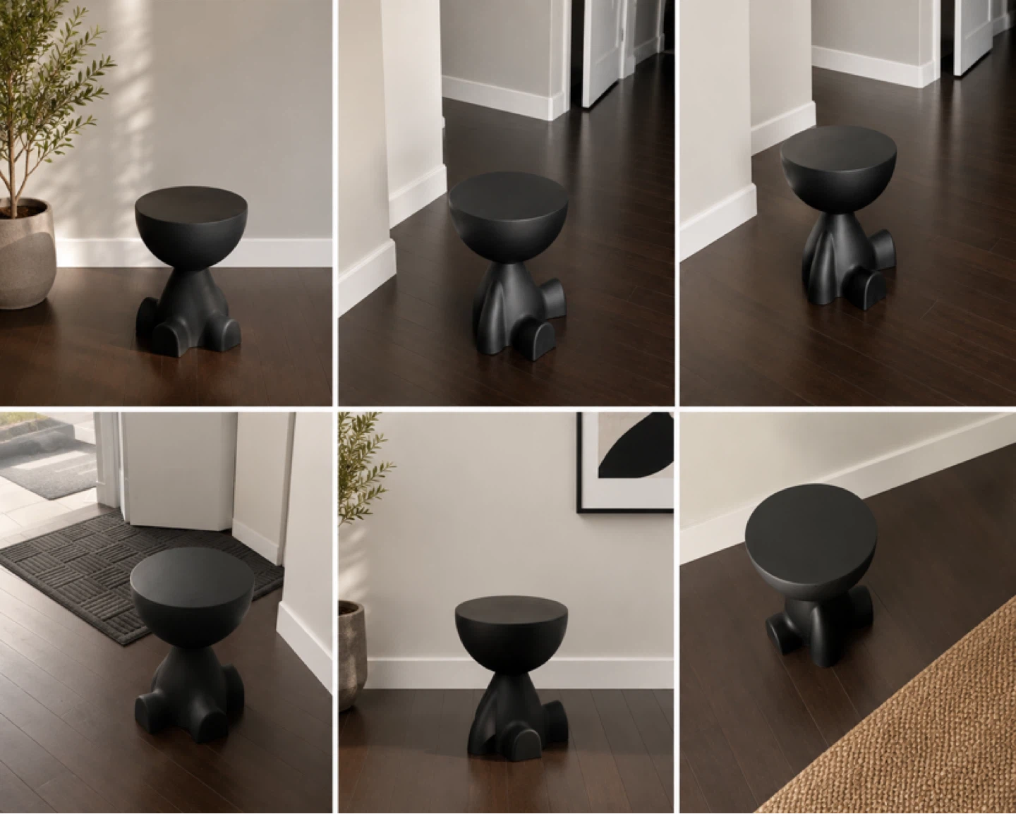 Black Character Stool / Side Table