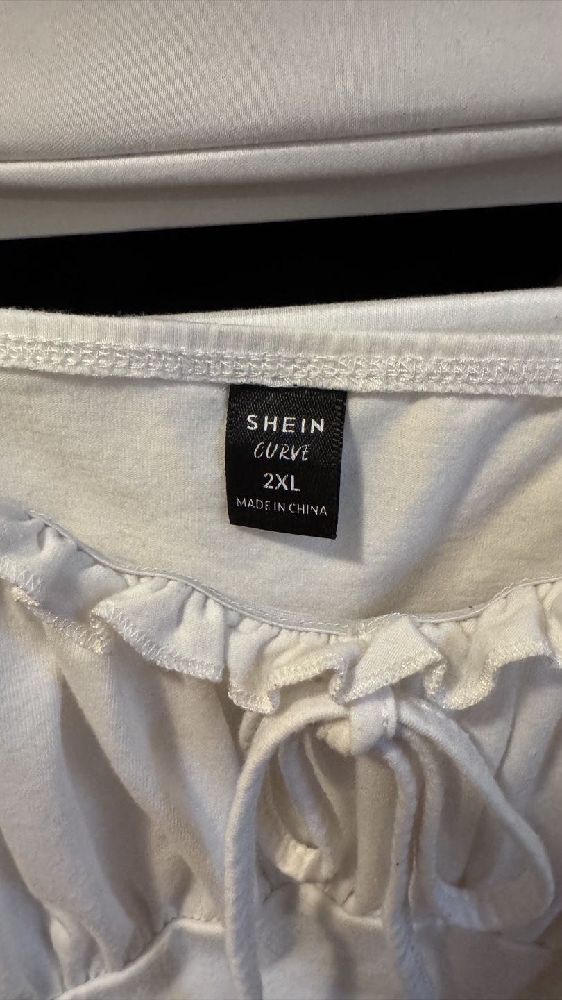 SHEIN Curve White Ruffle Crop Top - Size 2XL - photo 2