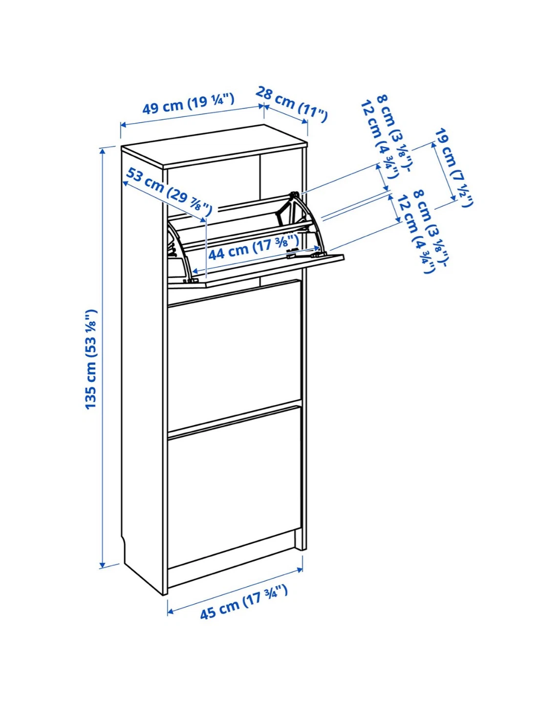IKEA White 3-Drawer Shoe Cabinet | BISSA - photo 5