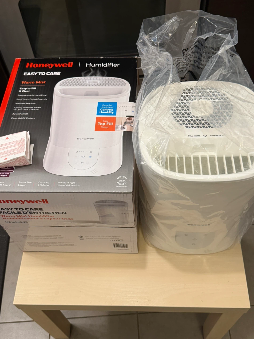 Honeywell Top-Fill Warm Mist Humidifier, under warranty