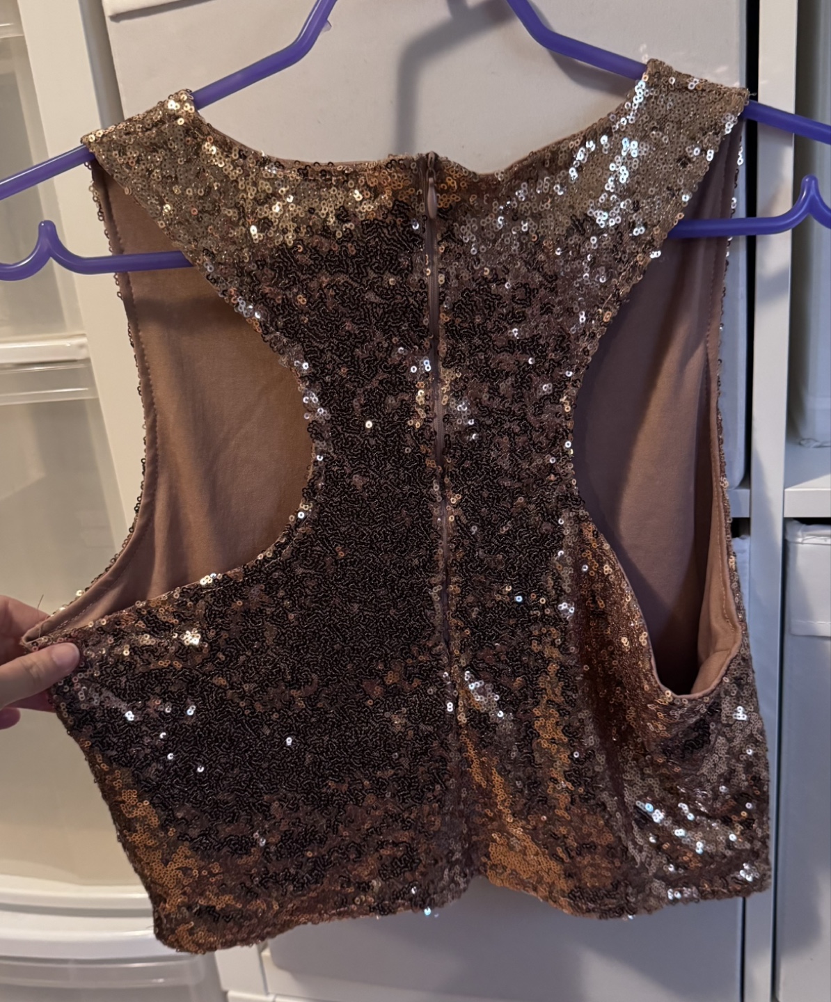 Rose Gold Sequin Tank Top - XL - photo 2