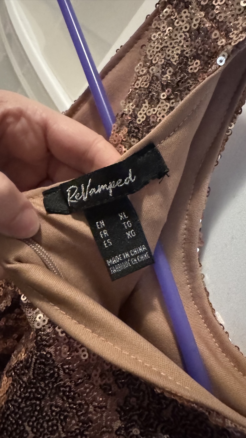 Rose Gold Sequin Tank Top - XL - photo 3
