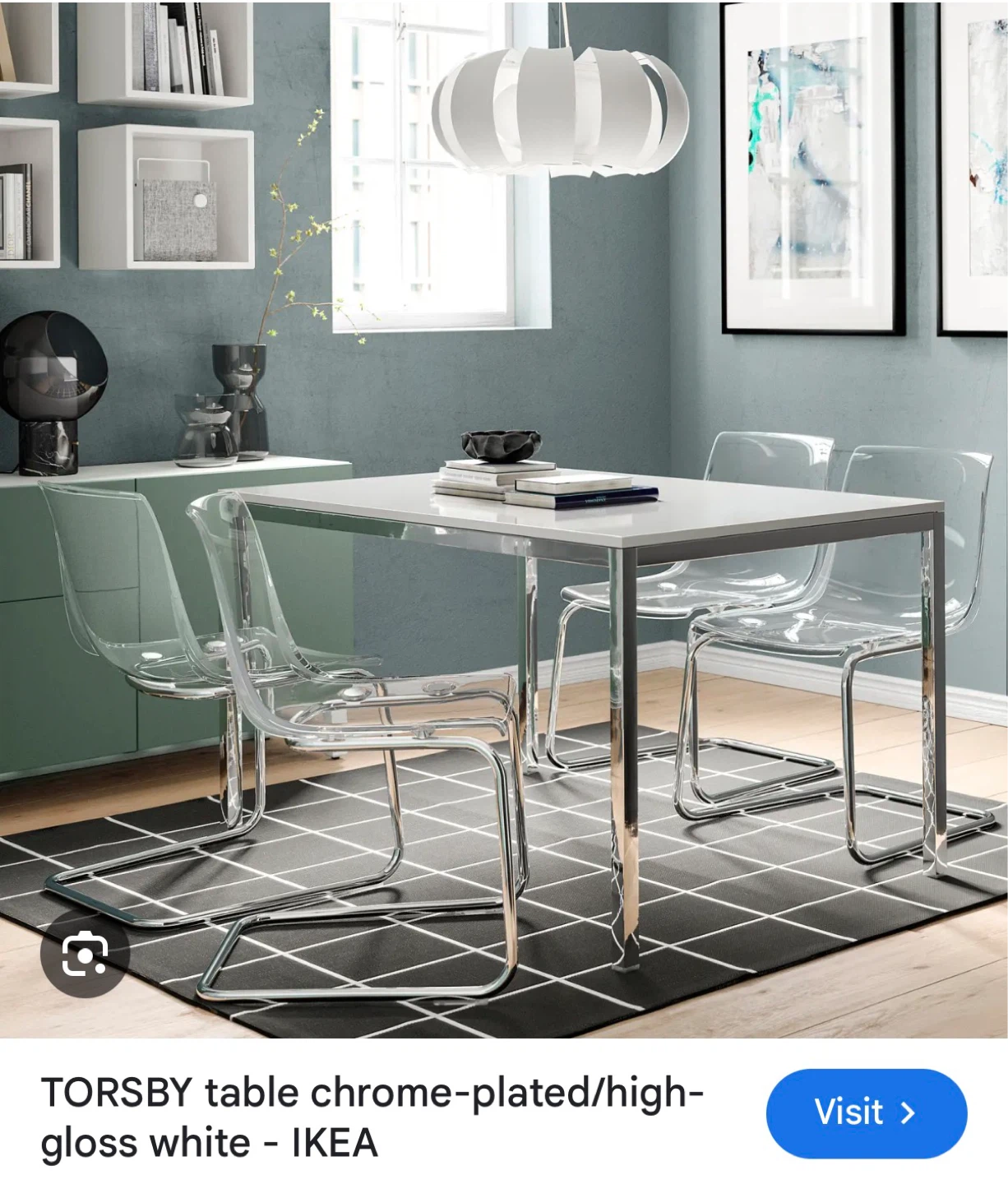 IKEA Torsby Table - Chrome-Plated/High-Gloss White