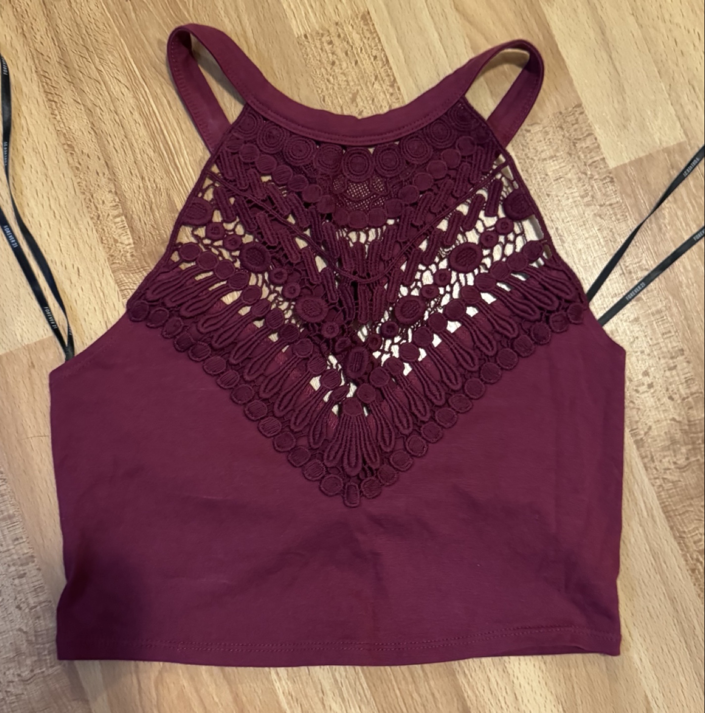 Burgundy Cropped Tank Top Size S