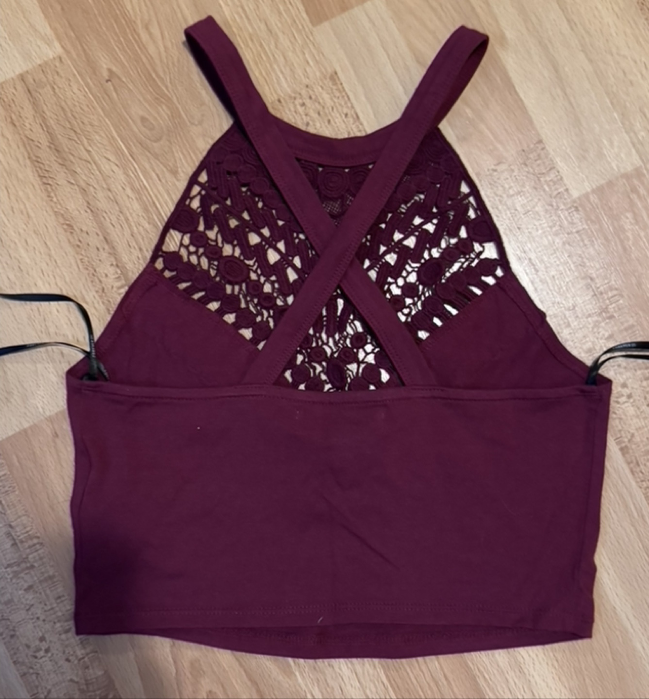 Burgundy Cropped Tank Top Size S - photo 2