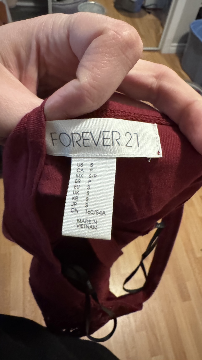Burgundy Cropped Tank Top Size S - photo 3
