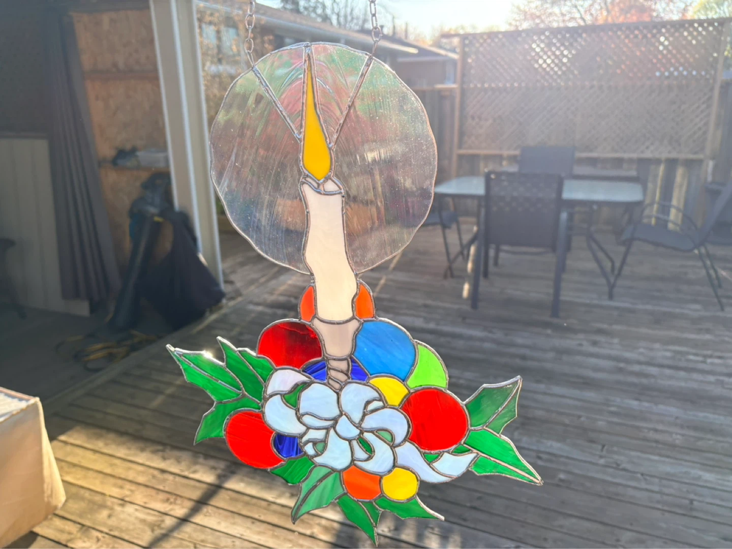 Stained Glass Candle Suncatcher - photo 4