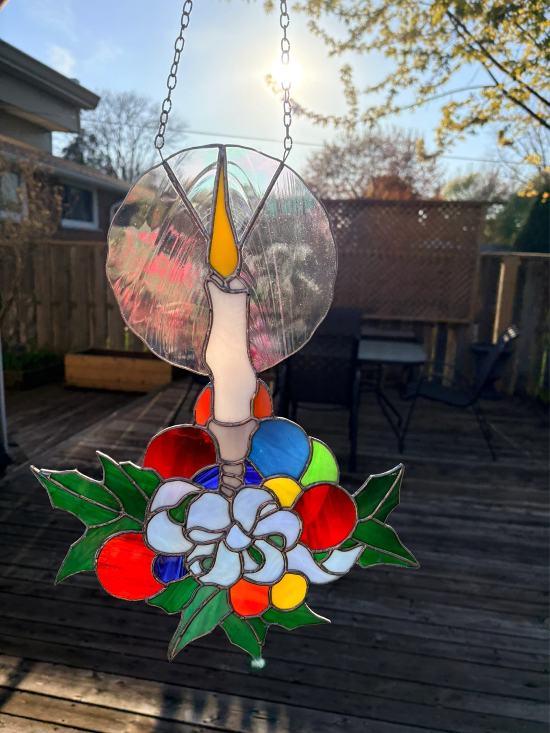 Stained Glass Candle Suncatcher