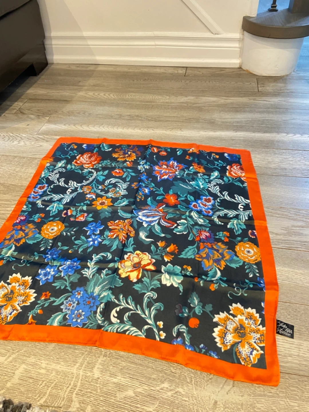 Saks Fifth Avenue Floral Silk Scarf