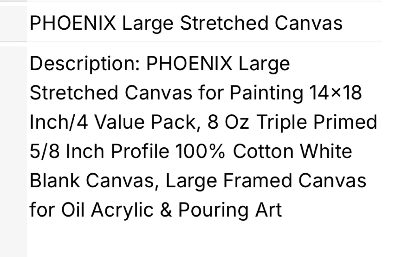 Phoenix Stretched Artist Canvas 14x18 (4 Pack) - photo 2