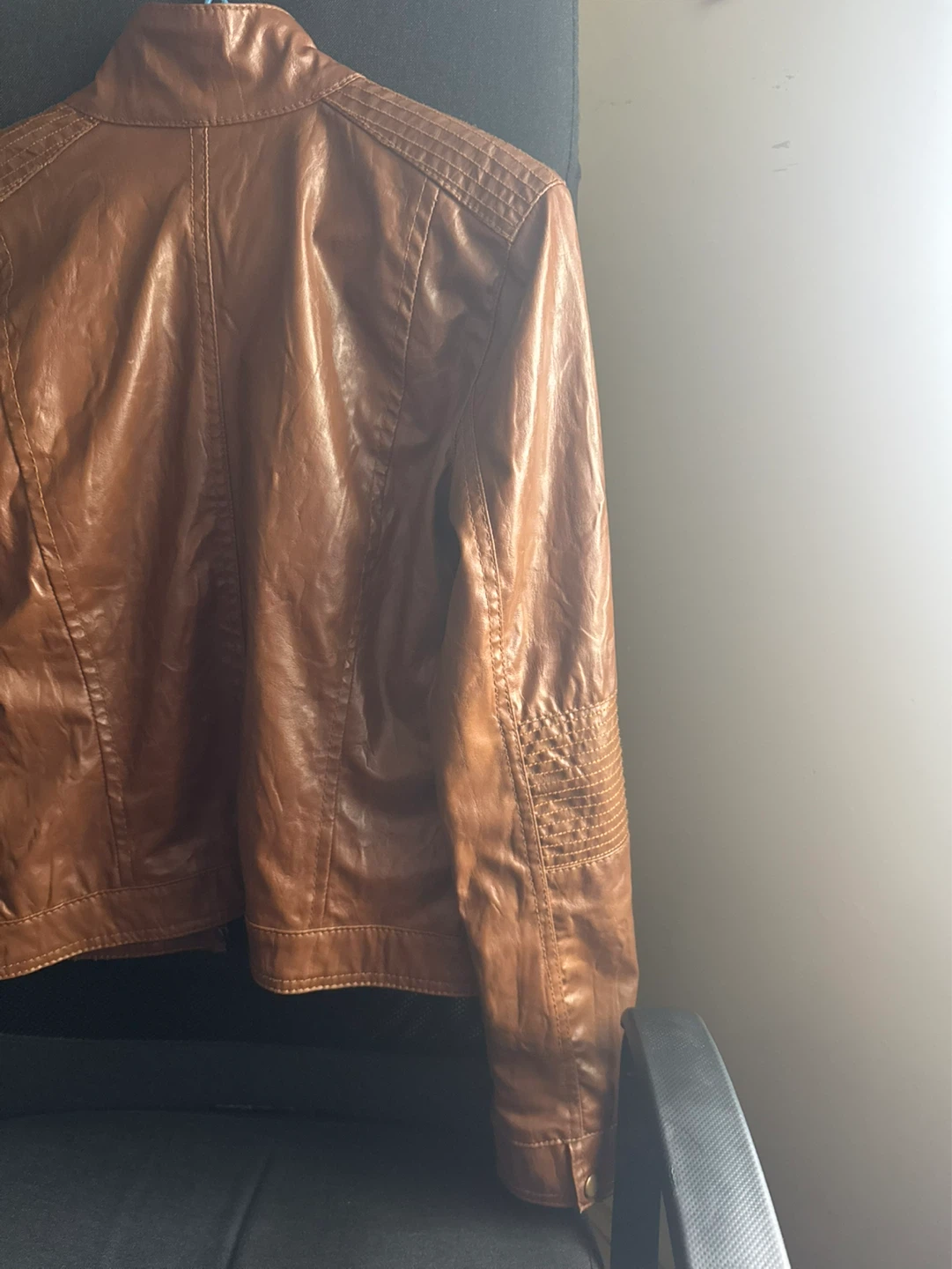 dllVins Faux Leather Jacket - Brown - Size 38 - photo 3