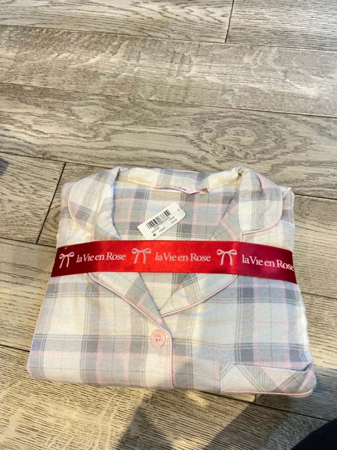La Vie en Rose Plaid Pajama Set - Size M