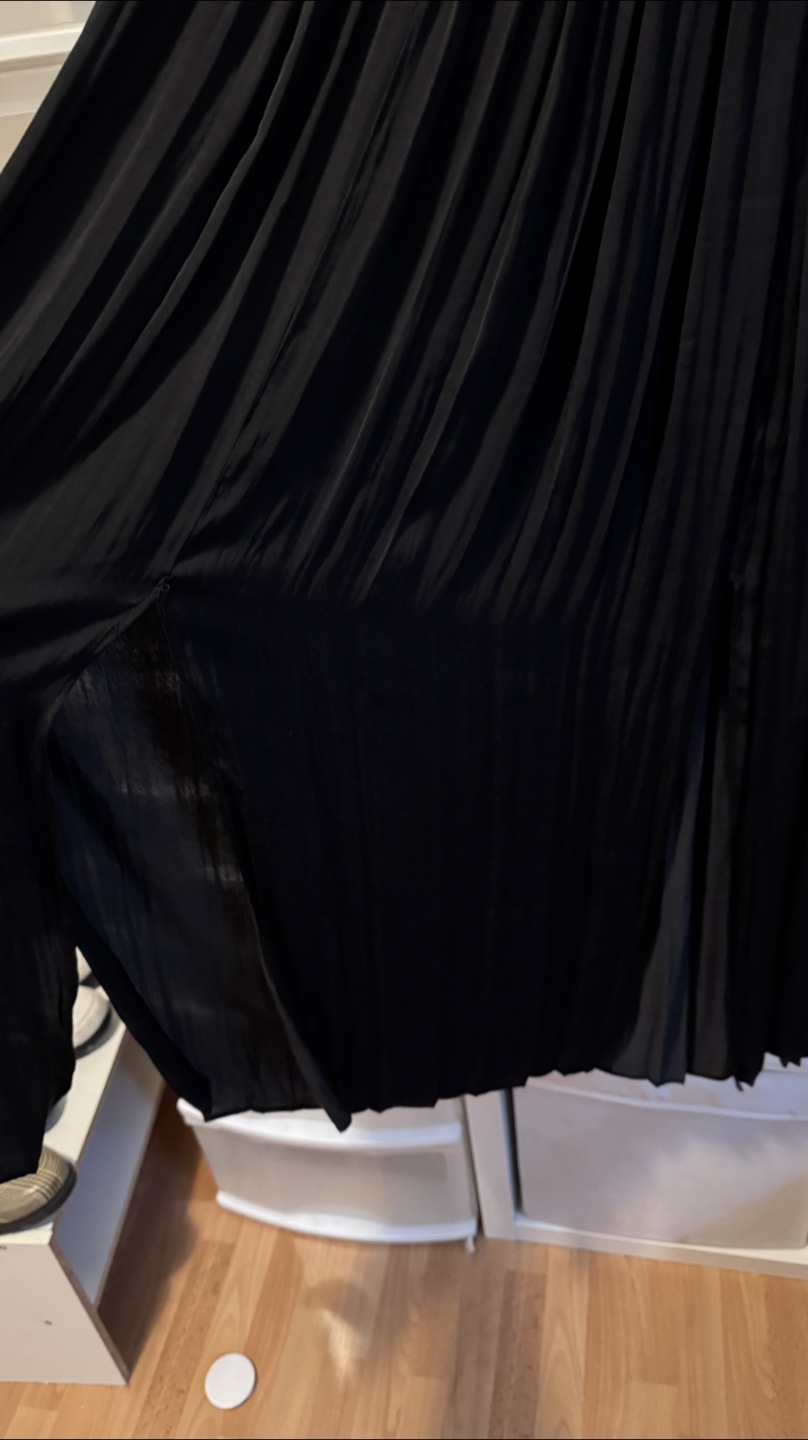 Top Shop Black Pleated Maxi Skirt with Slits Size 4 - photo 4