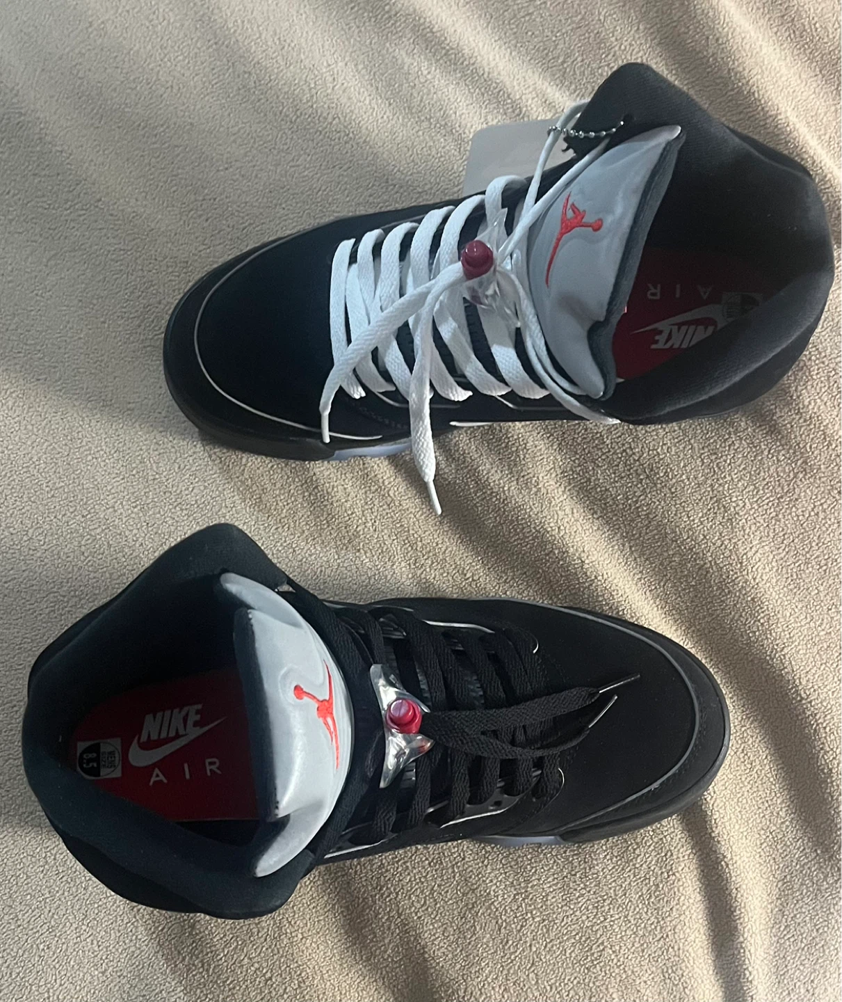 Air Jordan 5 Retro Black/Red Men's Sneakers - photo 2