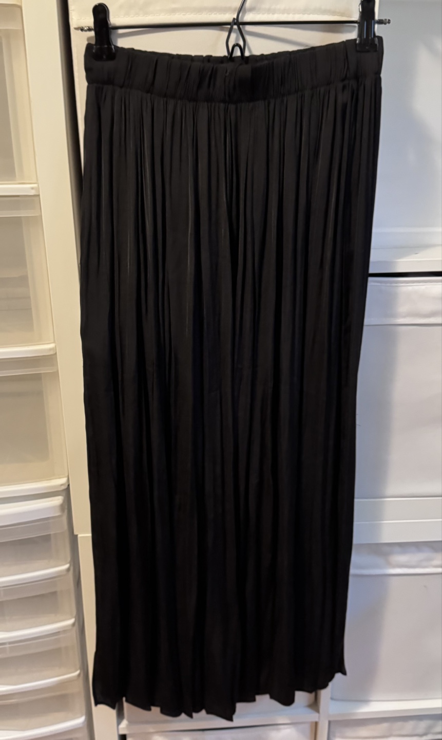 Top Shop Black Pleated Maxi Skirt with Slits Size 4 - photo 5