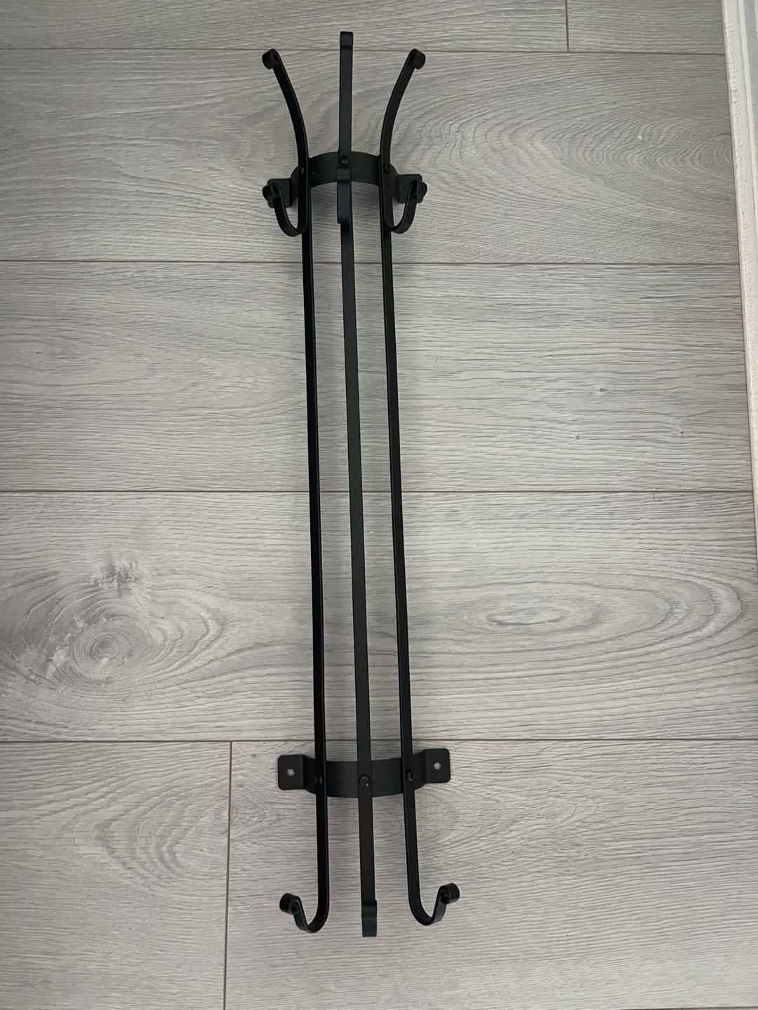 Black Metal Wall Mounted Coat Rack