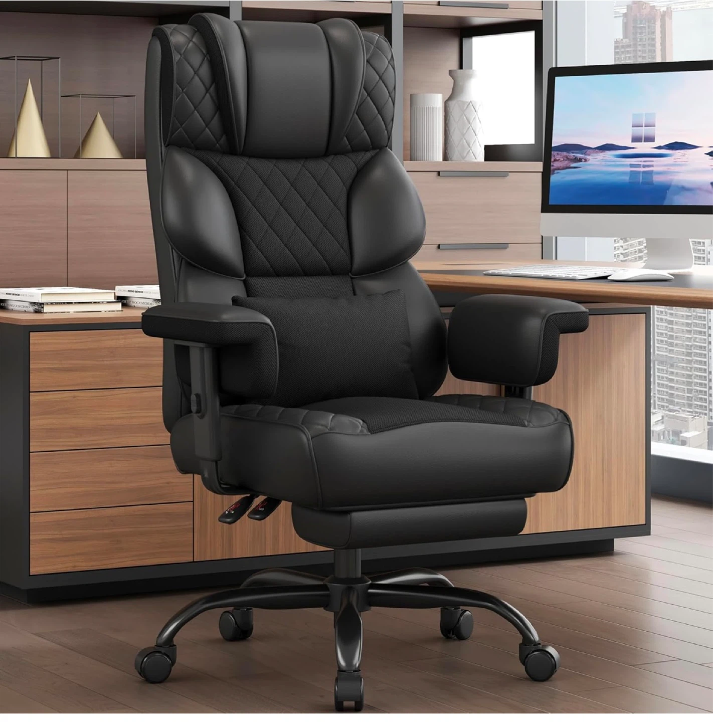 Ergonomic Office Chair with Lumbar Support and Footrest - photo 2