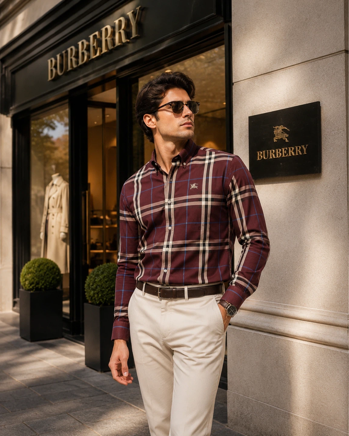 Burberry Checkered Long Sleeve Shirt