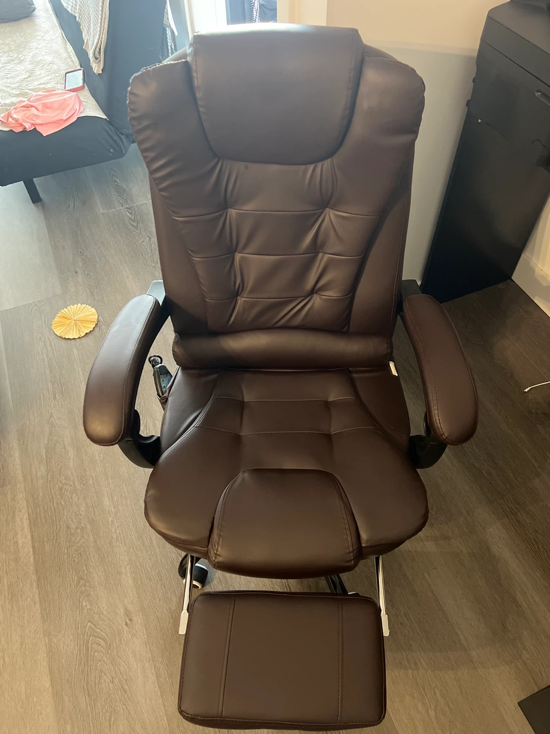 Brown Executive Office Chair with Footrest and massager.