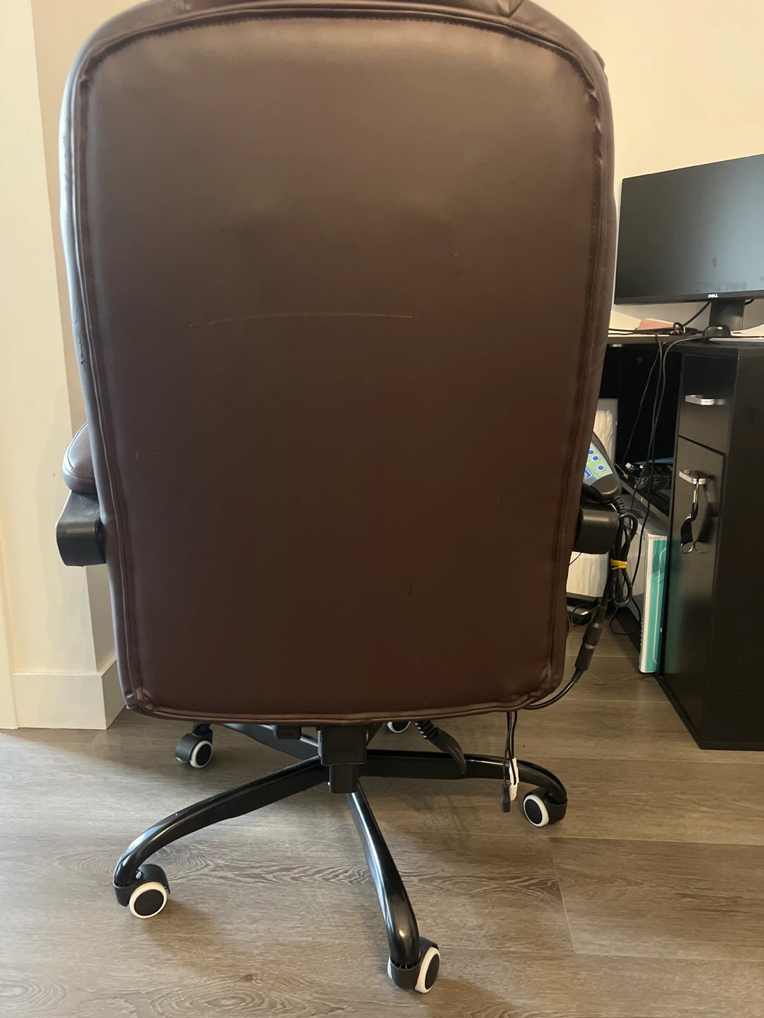 Brown Executive Office Chair with Footrest and massager. - photo 3