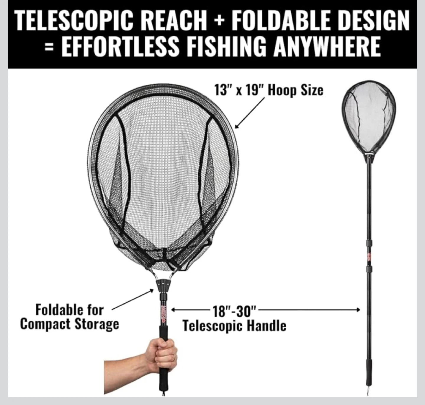 Lucky Strike Foldable Telescopic Fishing Net - photo 2