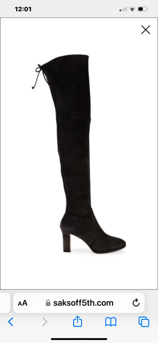 Stuart Weitzman Highland Suede Over-the-Knee Boots Black Size 4 - photo 3
