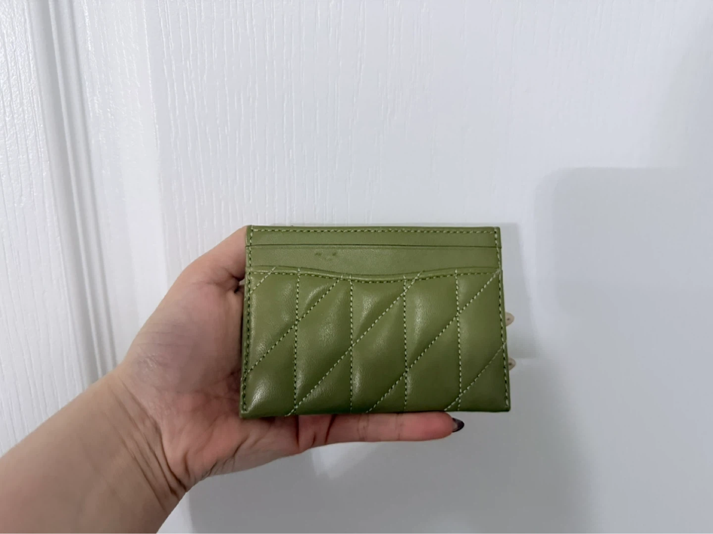 Coach Quilted Card Case - Olive Green - photo 3