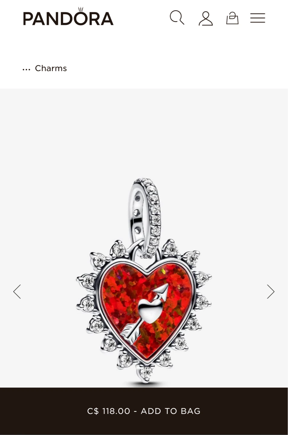 Authentic Pandora NEW “ Follow Your Heart” Charm/Pendant - NEW - photo 2
