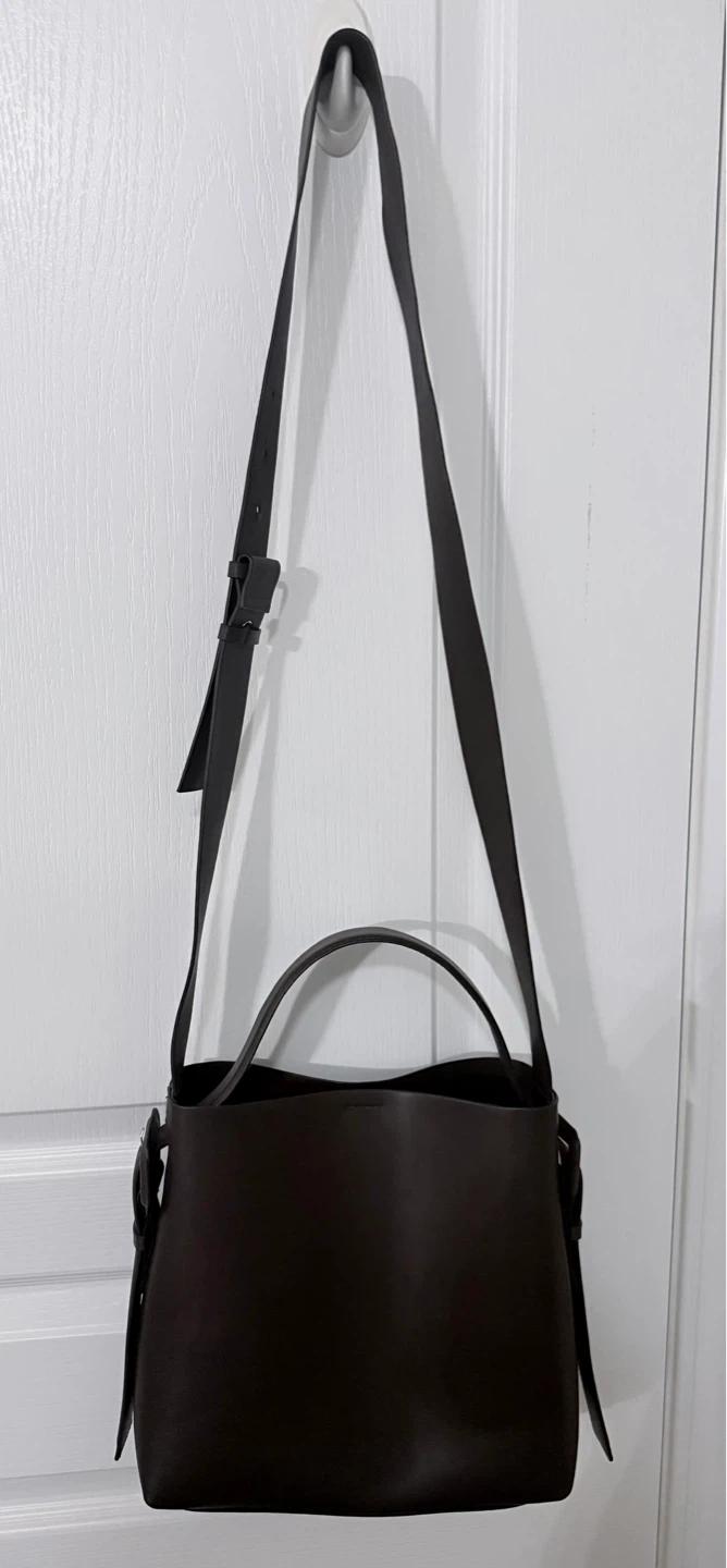 Brown Leather Bucket Bag