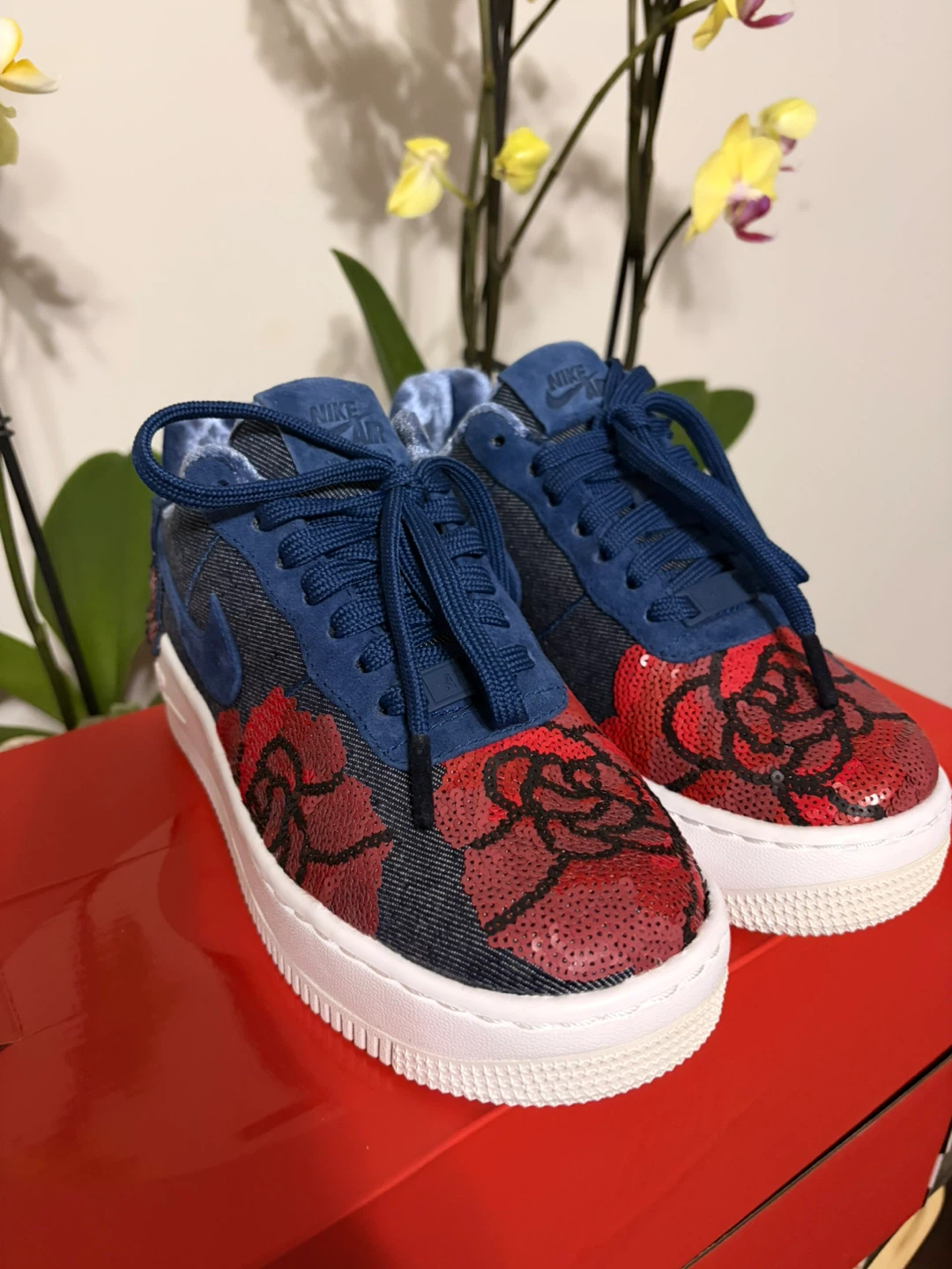 Nike Air Force 1 Floral Sequin Sneakers