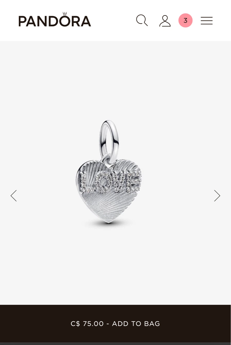 Authentic Pandora New Love Heart 925 Silver Charm and Necklace - photo 2