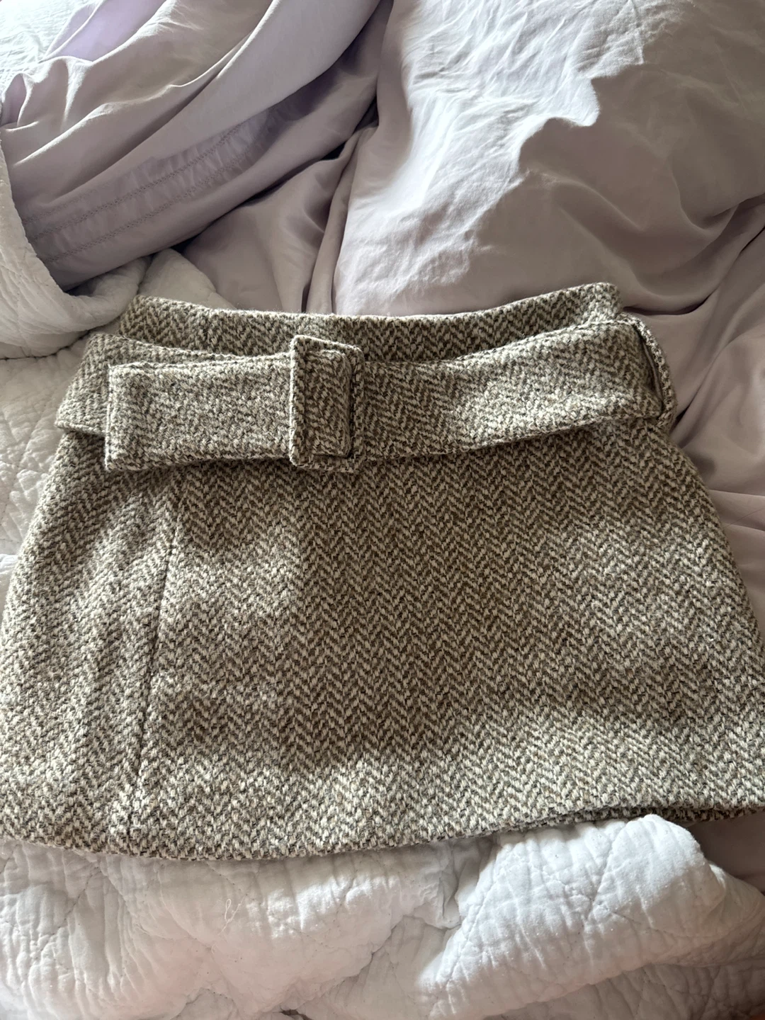 Dynamite Brand new! Tweed Herringbone Skirt with Belt Detail
