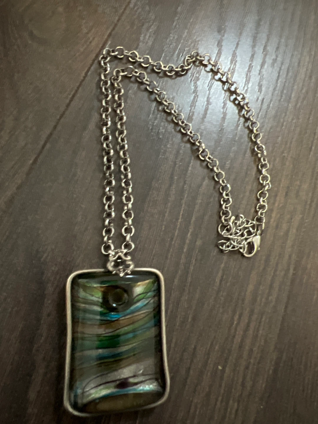 Pendant Necklace with Mother of Pearl Inlay - photo 2
