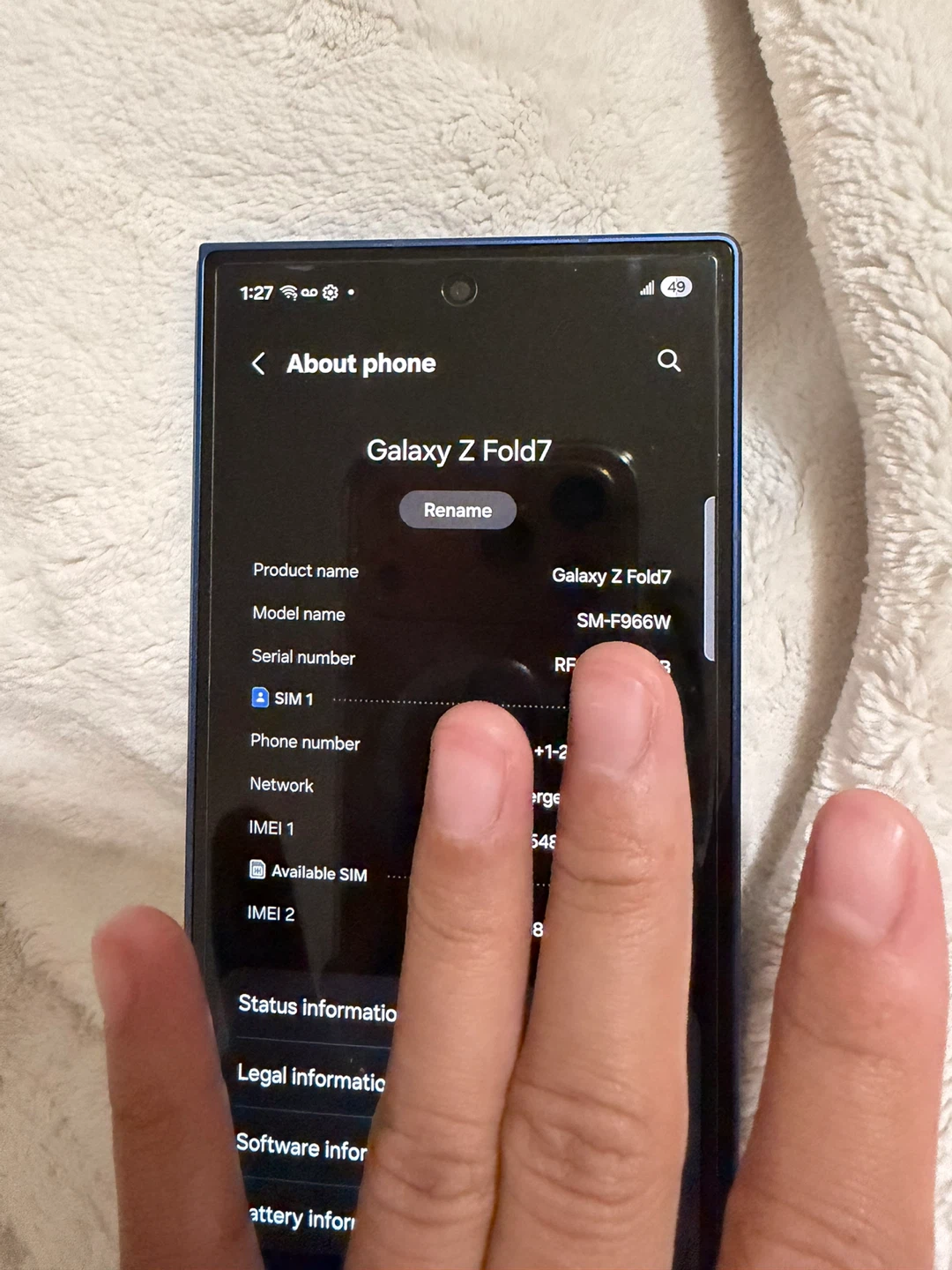 Samsung Galaxy Z Fold7 Blue Smartphone - photo 5