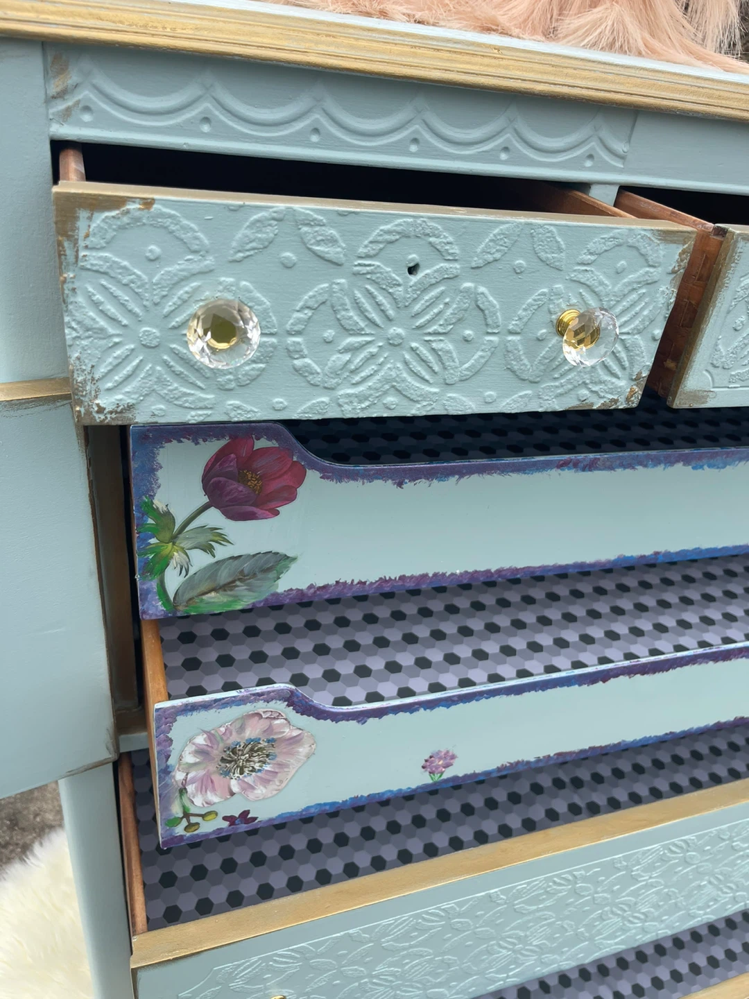 Vintage 7 drawers tall boy dresser - photo 2
